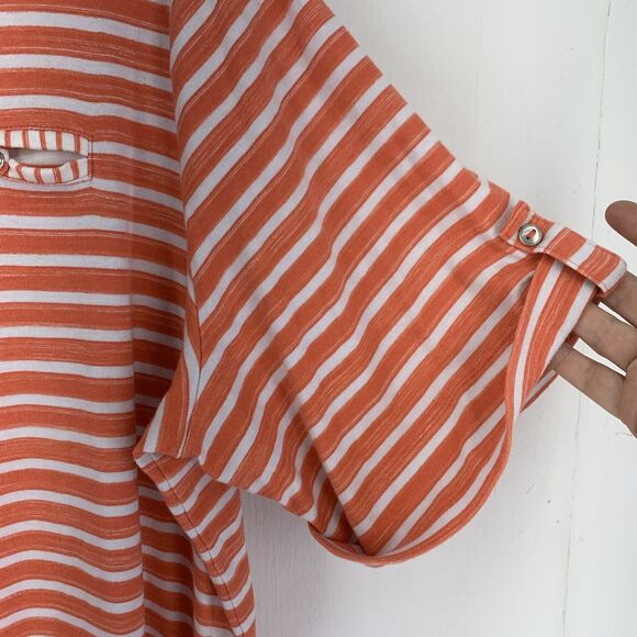 Croft Barrow Womens 3X Tunic Top 3/4 Roll Tab Sleeve Summer Beach Stretch - Picture 2 of 6